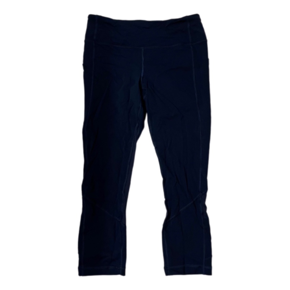Lululemon Navy Blue 21” Pace Rival Crop Leggings with Mesh Inserts